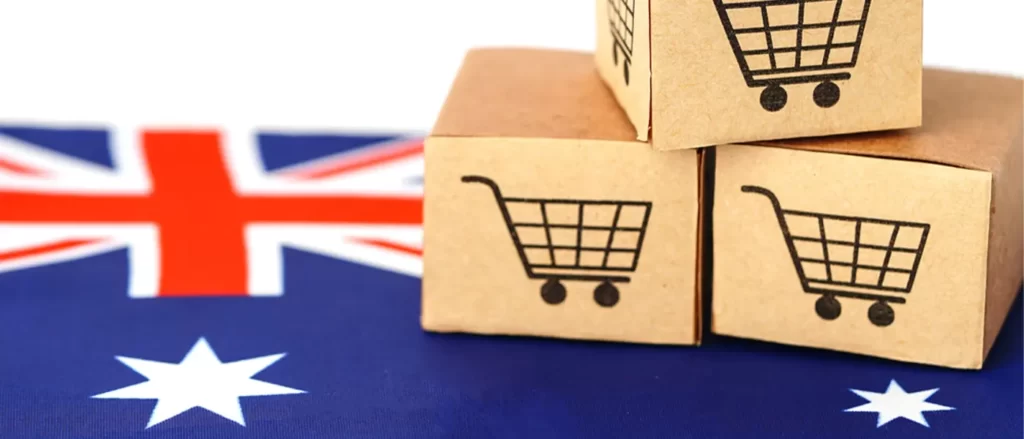 E-commerce business orders stacked on an Australian flag | Locad
